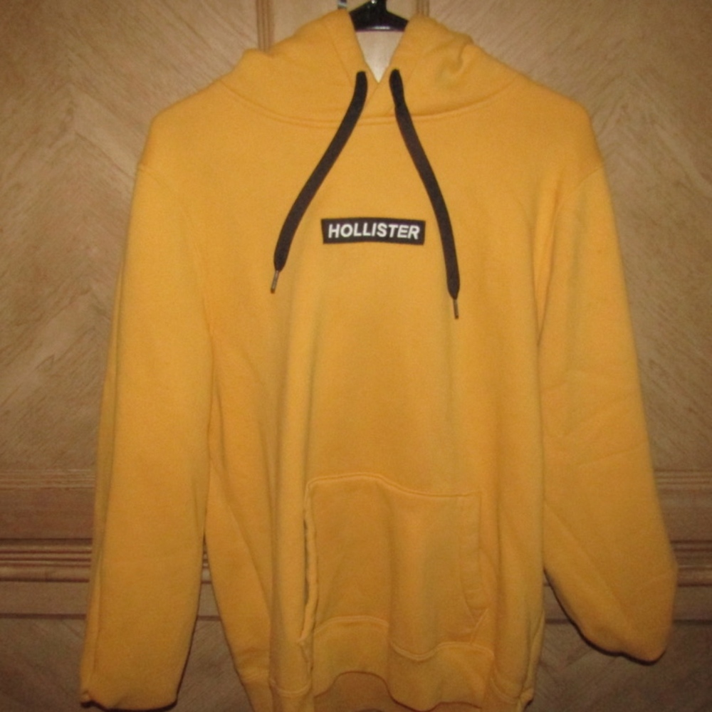 Yellow Box Logo Hollister Hoodie